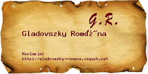 Gladovszky Romána névjegykártya